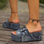 Women's Platform Denim Sandals
