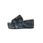 Women's Platform Denim Sandals