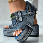 Women's Platform Denim Sandals