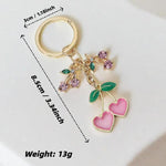 Heart & Cherry Keychain