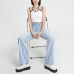 Lyocell High-rise Wide-leg Jeans