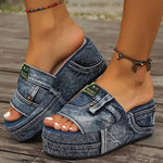 Women's Platform Denim Sandals