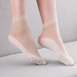 Silky Anti-Slip Cotton Socks (5 Pairs)
