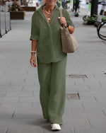 Cotton And Linen Shirt Suit