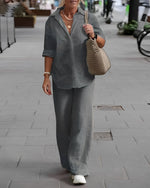 Cotton And Linen Shirt Suit